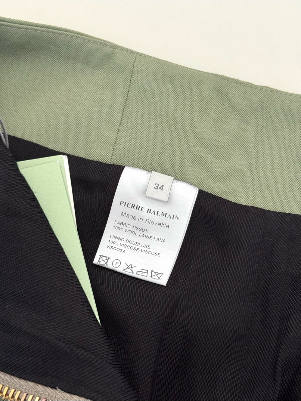 NWT Pierre Balmain Olive Green High-Waist Military Style Button Shorts - Size 34 - Picture 7 of 12